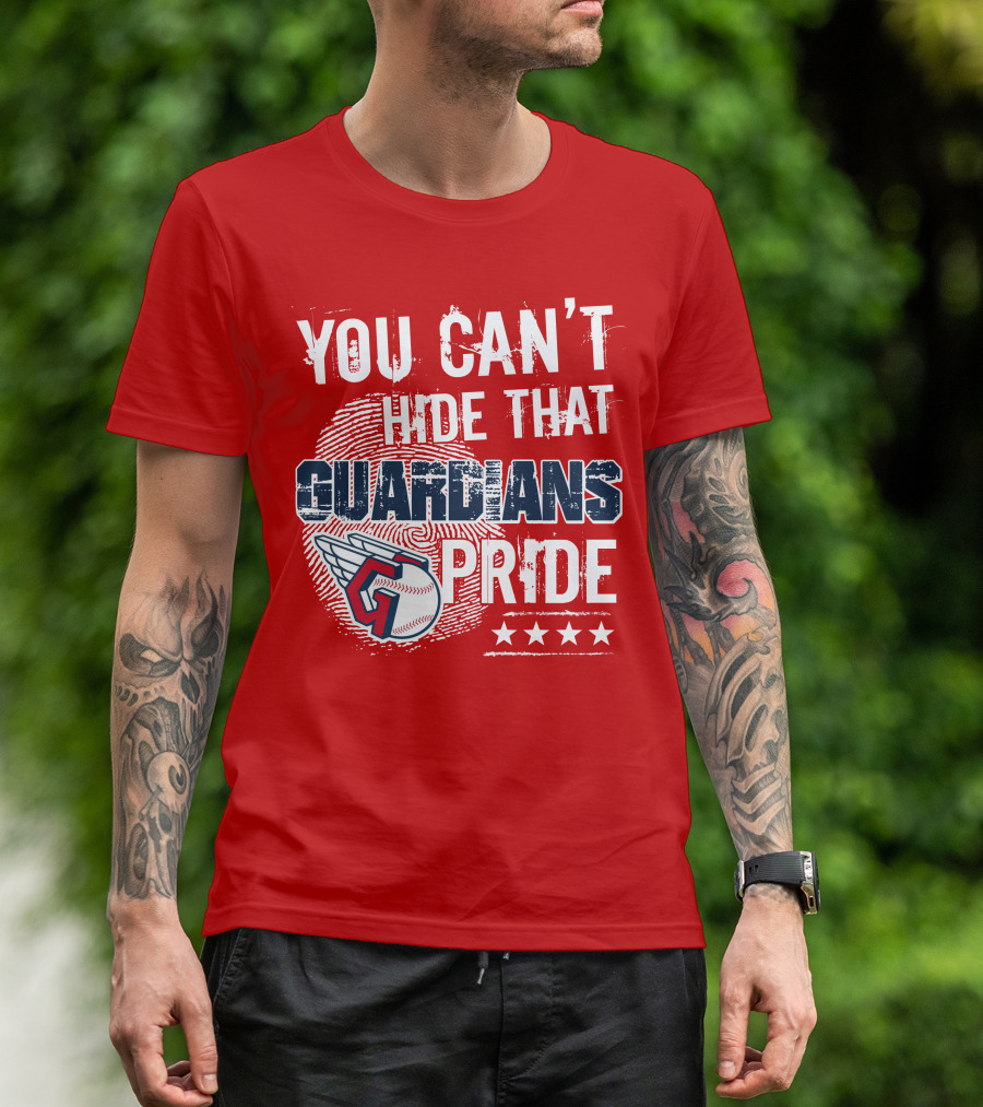 You Can't Hide That Guardians Pride With Winged Baseball And Fingerprint T-Shirt
