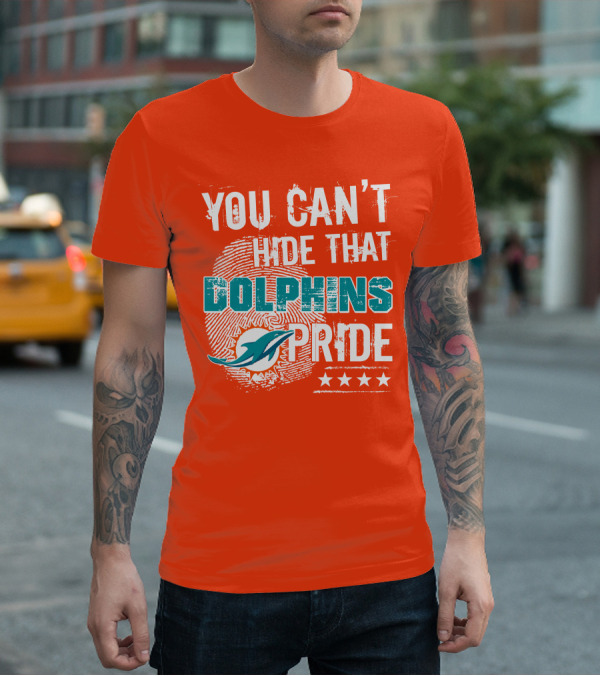 You Can't Hide That Dolphins Pride Miami Football Fans Logo Fingerprint Stars T-Shirt