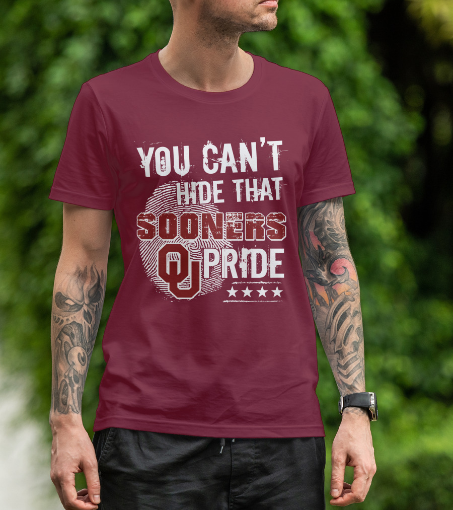 You Can't Hide That Oklahoma Ou Sooners Pride With Fingerprint And Stars T-Shirt