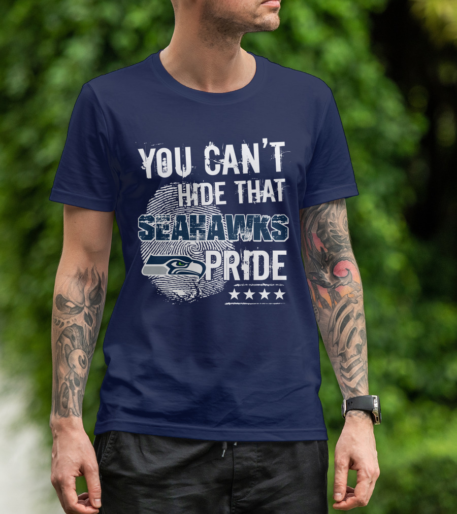You Can't Hide That Seahawks Pride Seahawks Logo And Stars T-Shirt
