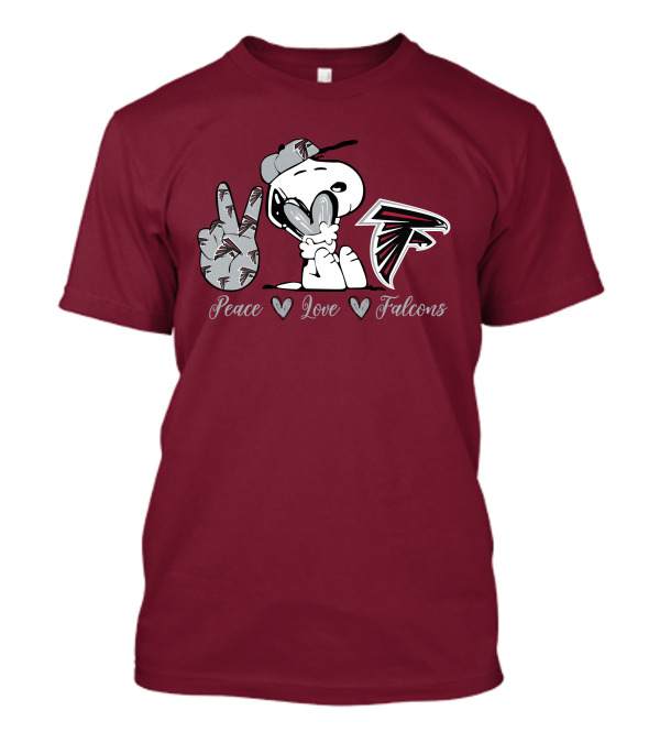 Snoopy Peace Love Falcons Atlanta Football T-Shirt