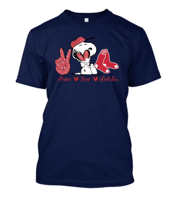 Peace Love Snoopy Red Sox T-Shirt