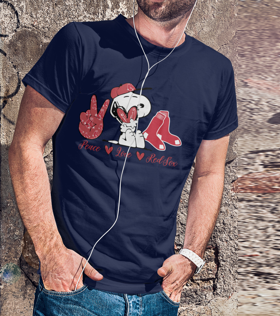 Peace Love Snoopy Red Sox T-Shirt