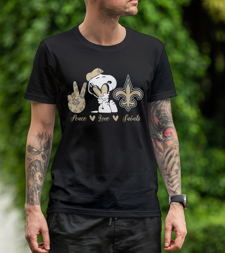 Peace Love Saints Snoopy New Orleans T-Shirt