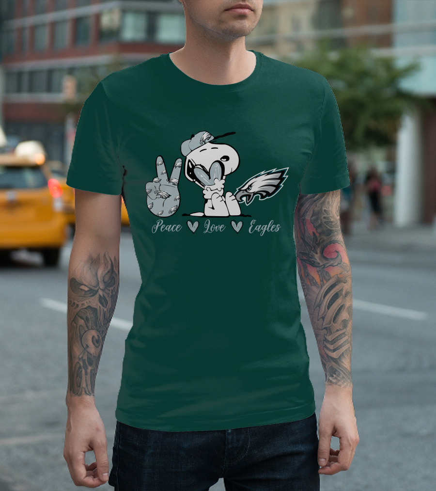 Peace Love Snoopy Philadelphia Eagles T-Shirt