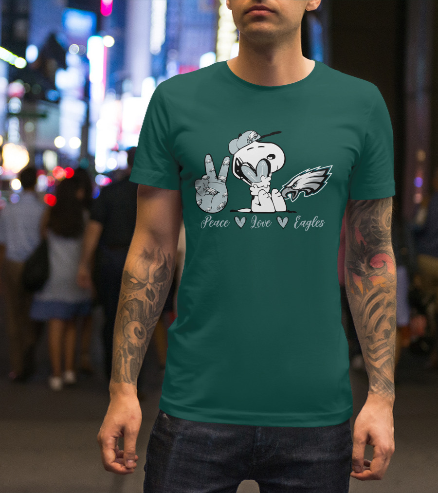 Peace Love Snoopy Philadelphia Eagles T-Shirt
