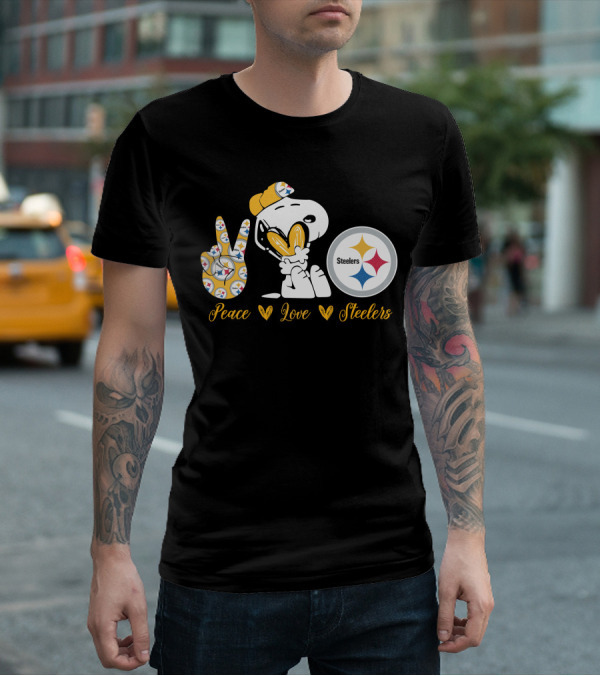 Peace Love Steelers Snoopy T-Shirt