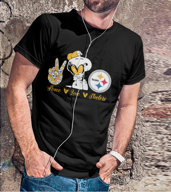 Peace Love Steelers Snoopy T-Shirt