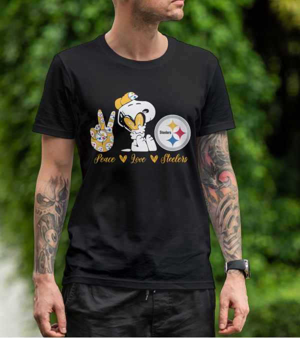 Peace Love Steelers Snoopy T-Shirt