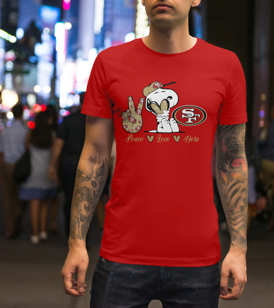 Snoopy Peace Love 49ers Sf T-Shirt