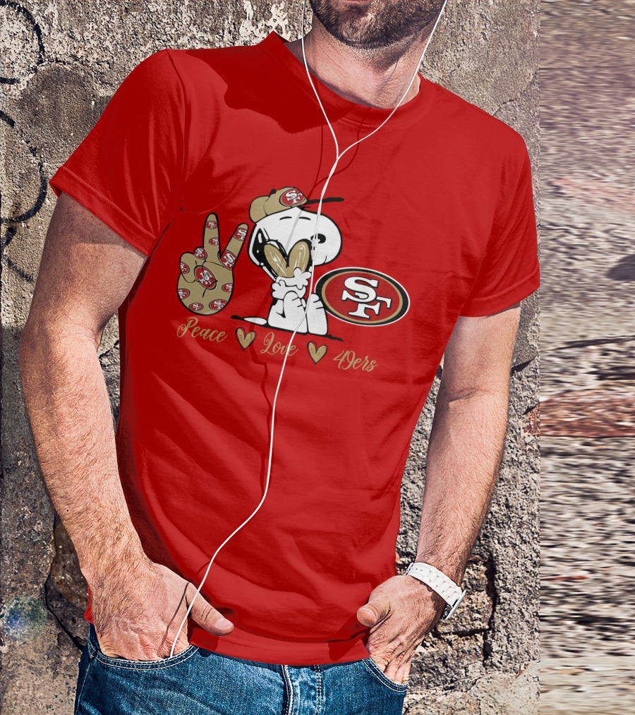 Snoopy Peace Love 49ers Sf T-Shirt