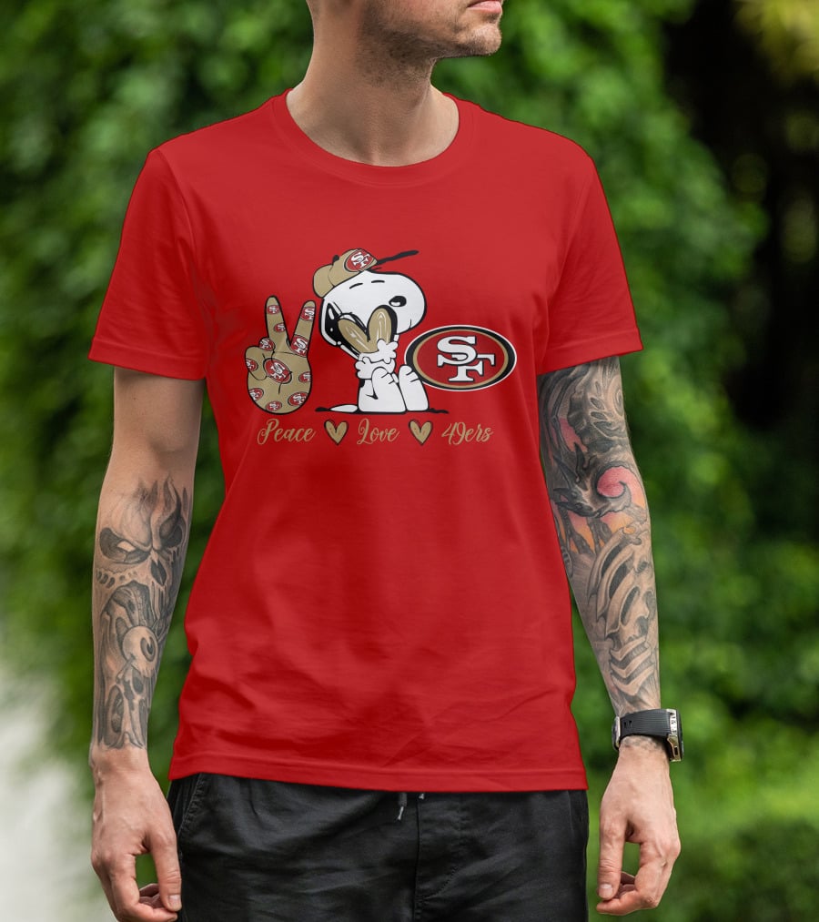 Snoopy Peace Love 49ers Sf T-Shirt