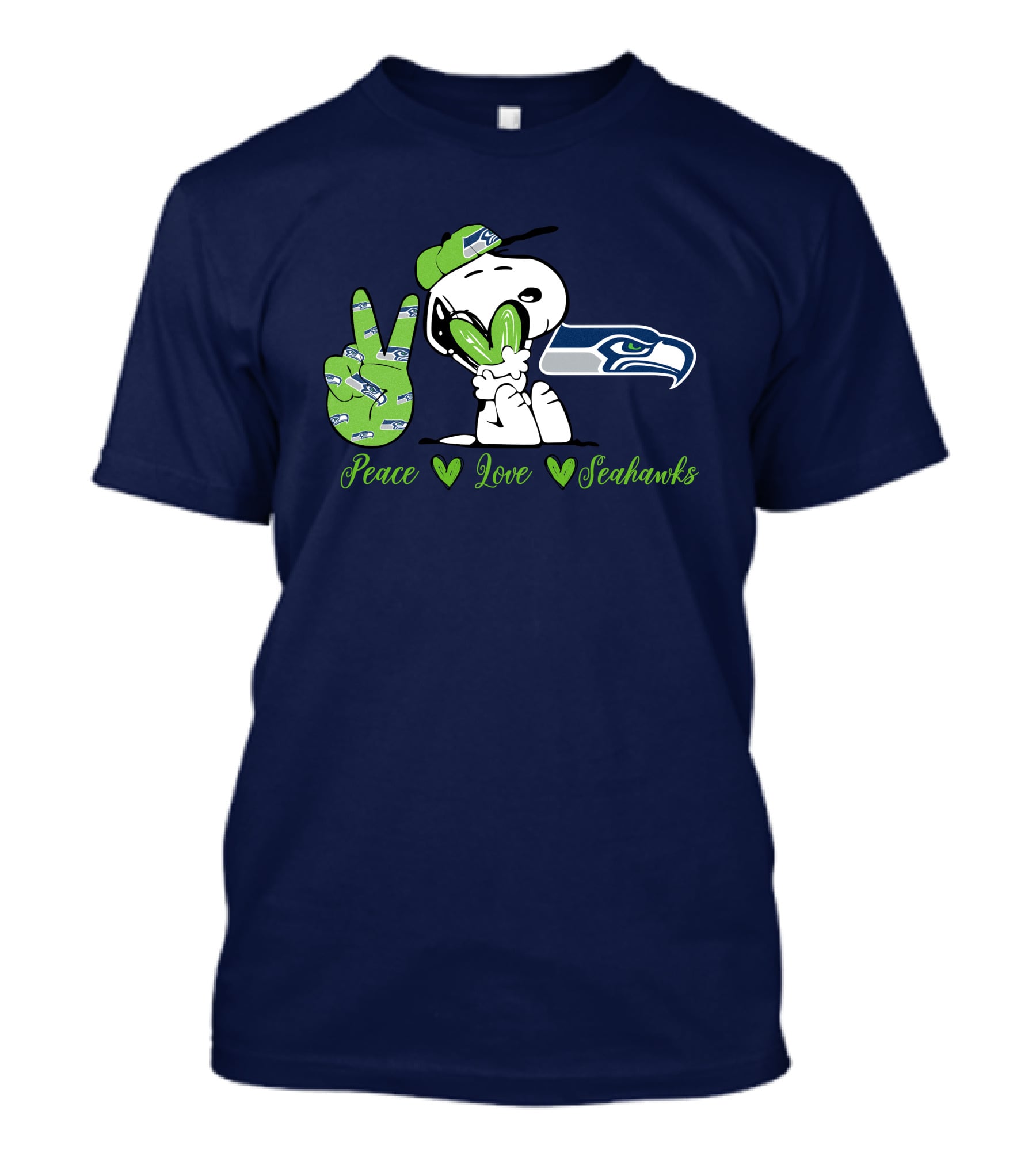 Snoopy Peace Love Seahawks T-Shirt
