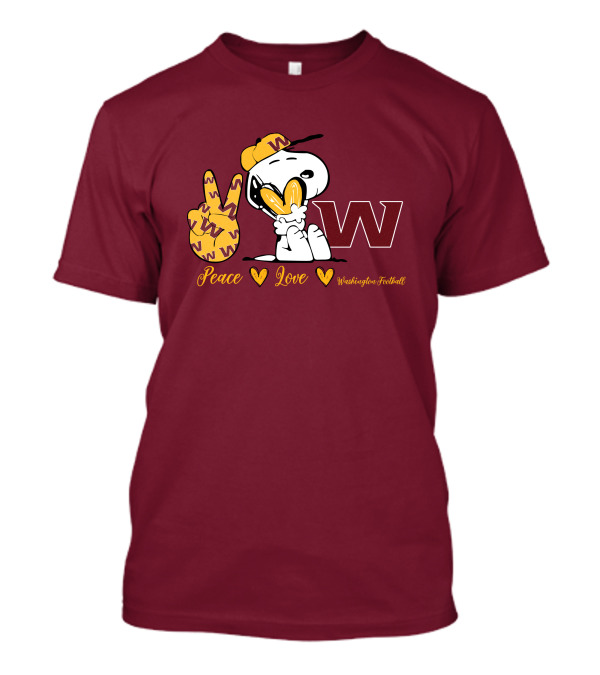 Peace Love Washington Football Snoopy W T-Shirt