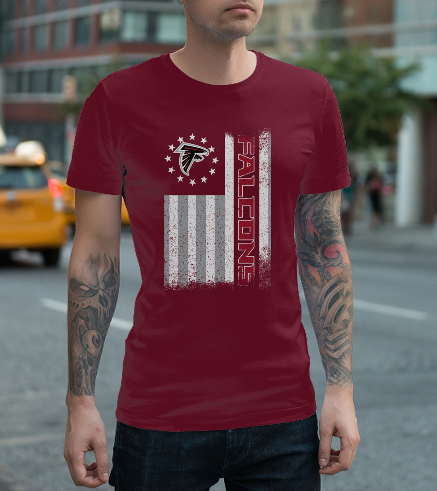 Atlanta Falcons American Flag Stars And Stripes T-Shirt