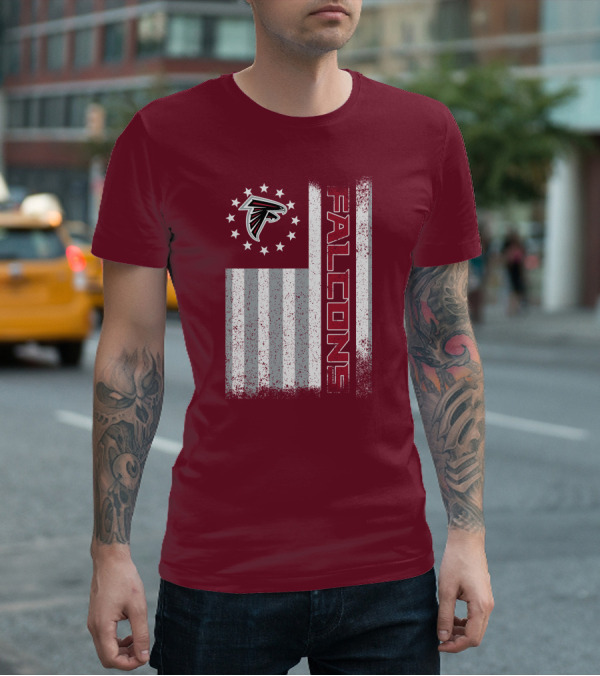Atlanta Falcons American Flag Stars And Stripes T-Shirt