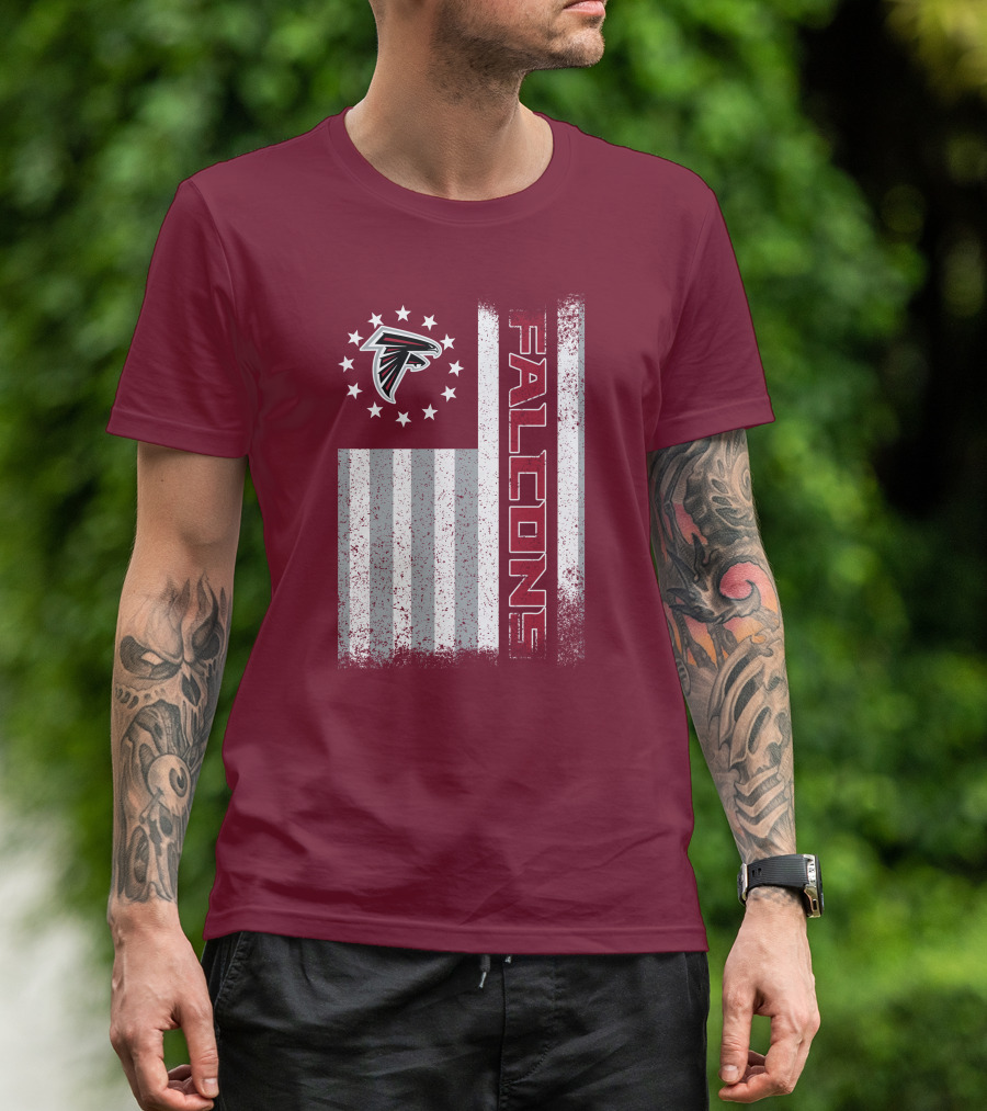 Atlanta Falcons American Flag Stars And Stripes T-Shirt