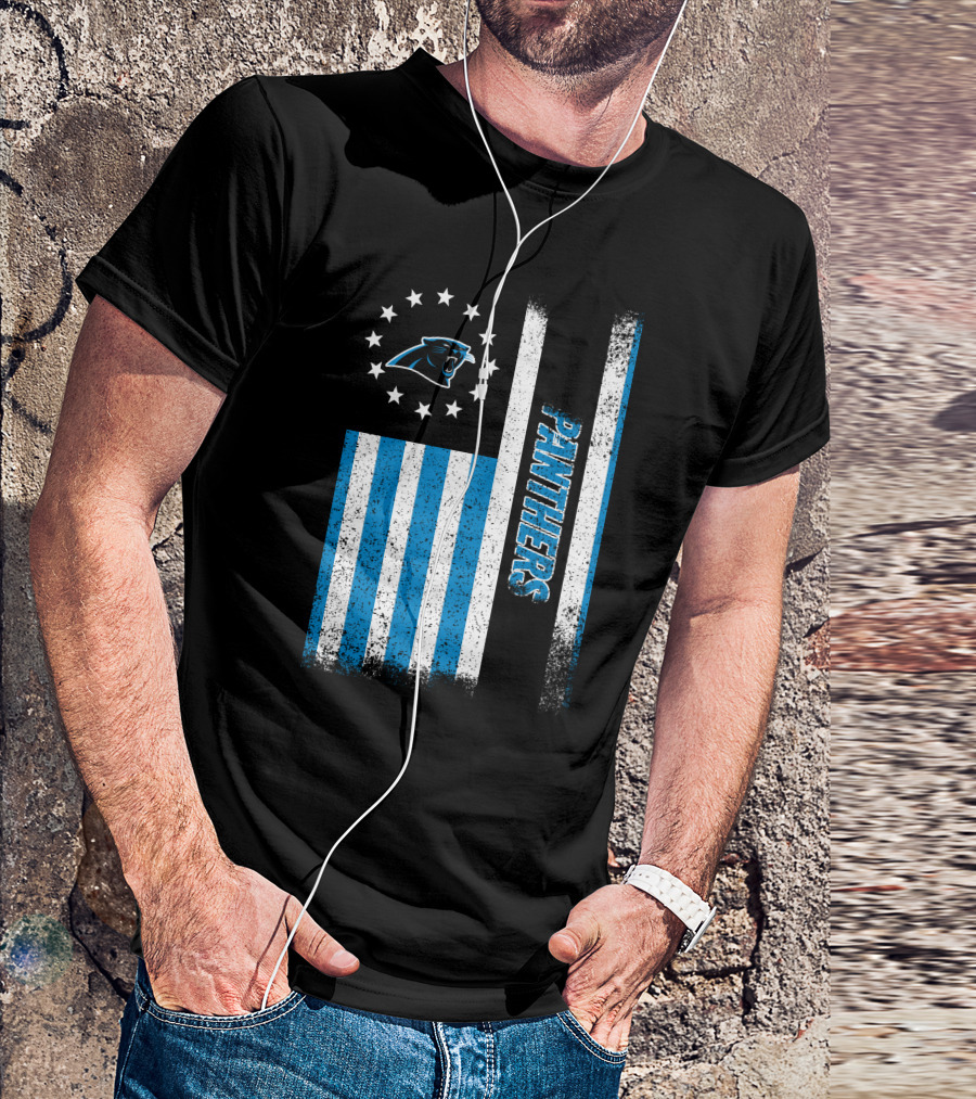 Carolina Panthers American Flag Stars And Stripes T-Shirt