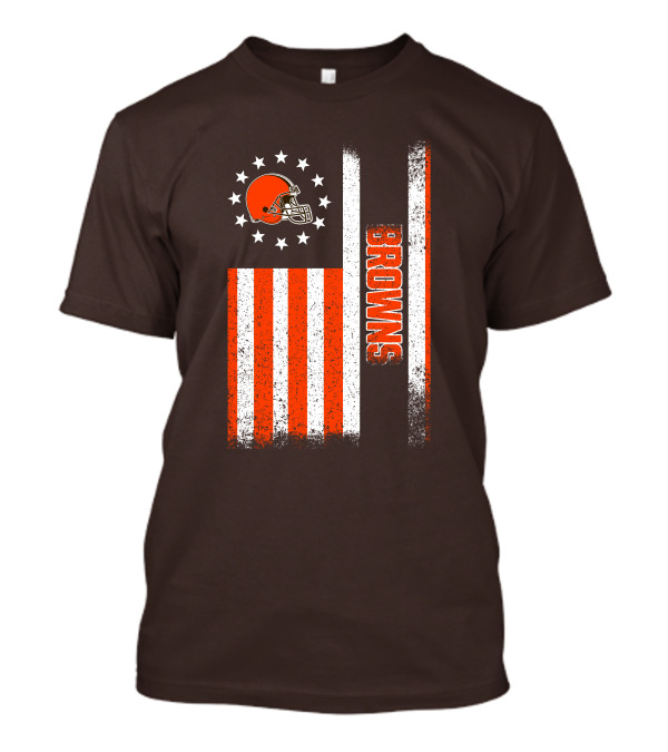 Cleveland Browns Flag Stars And Stripes Helmet Browns T-Shirt