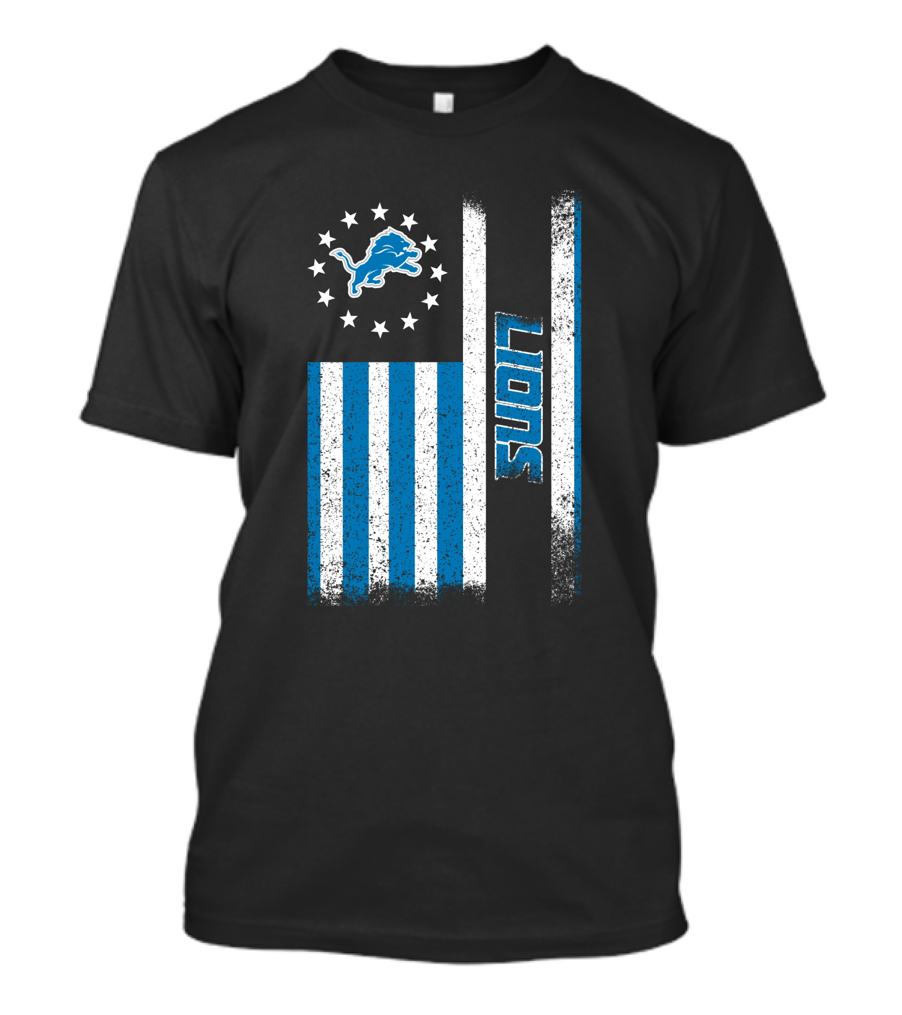 Detroit Lions American Flag Stars And Stripes T-Shirt