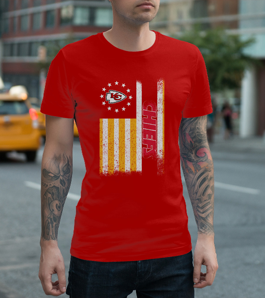 Kansas City Chiefs American Flag Stripes Stars T-Shirt