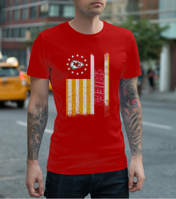 Kansas City Chiefs American Flag Stripes Stars T-Shirt
