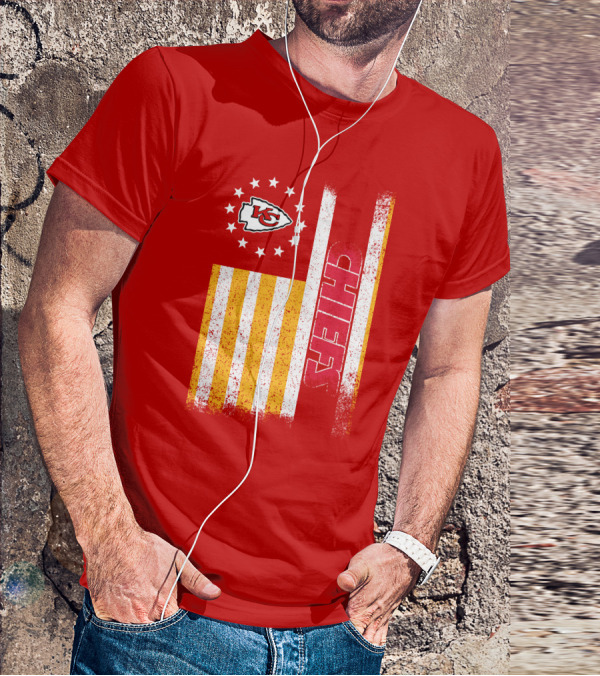 Kansas City Chiefs American Flag Stripes Stars T-Shirt