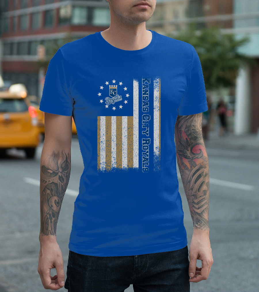 Kansas City Royals American Flag Distressed T-Shirt