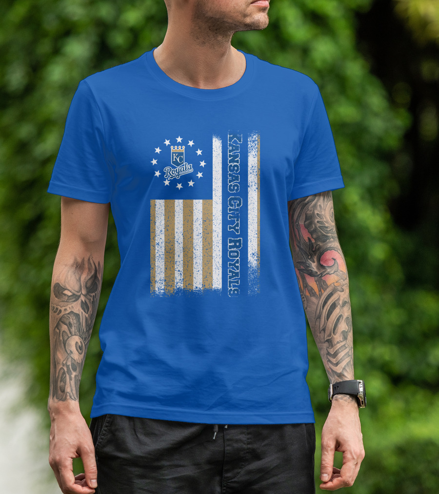 Kansas City Royals American Flag Distressed T-Shirt