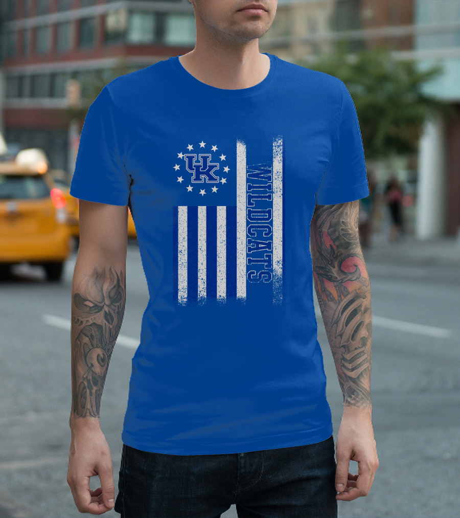 Kentucky Wildcats American Flag Uk Logo Wildcat Pride T-Shirt