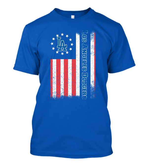 Los Angeles Dodgers American Flag La Logo Patriotic Stars And Stripes T-Shirt