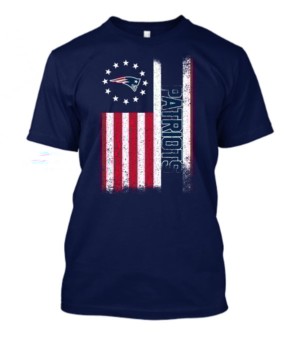 New England Patriots American Flag Patriots Logo Stars And Stripes T-Shirt