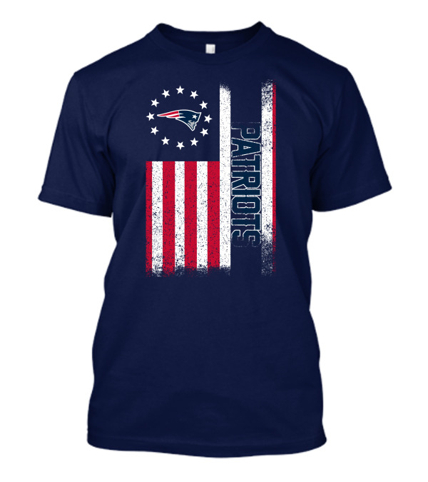 New England Patriots American Flag Patriots Logo Stars And Stripes T-Shirt