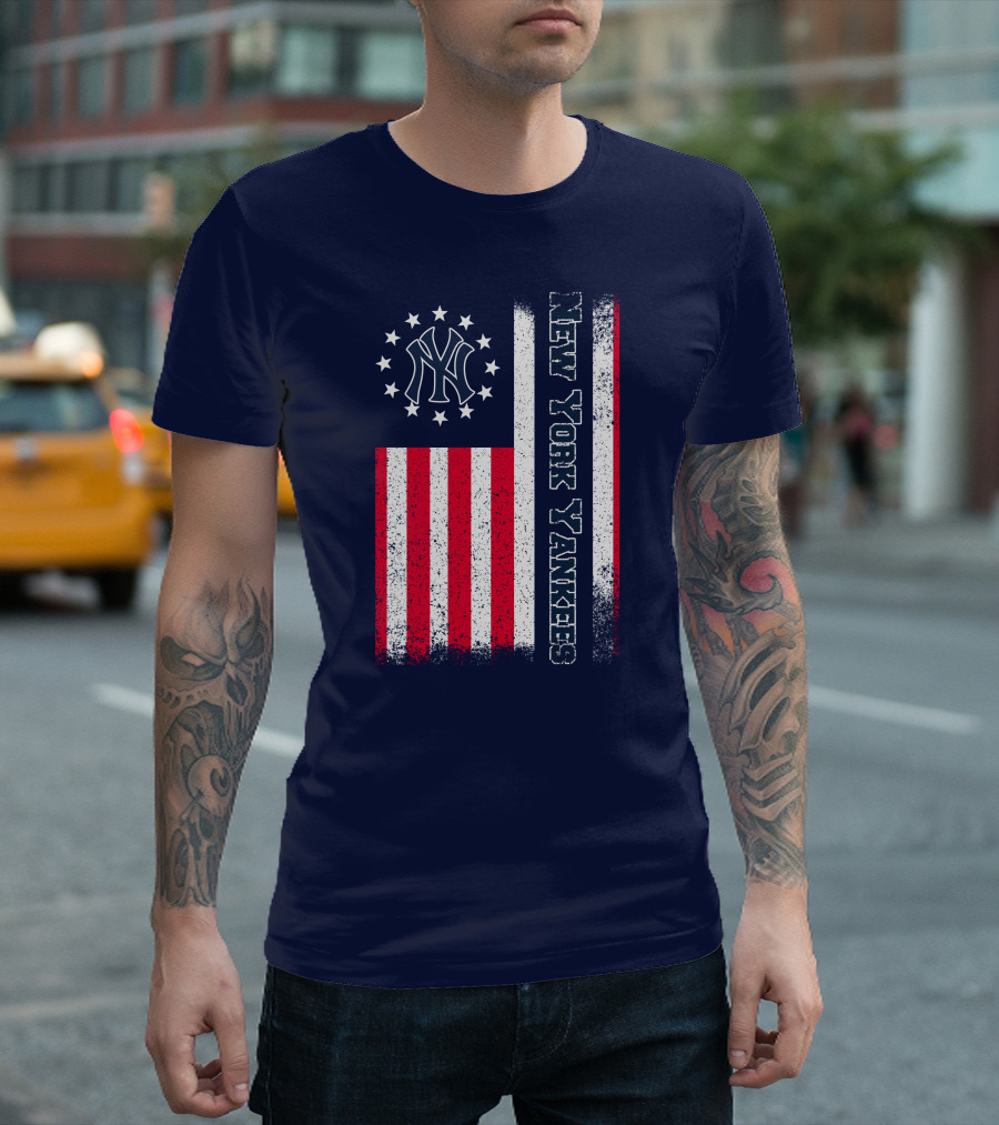 New York Yankees American Flag Stars And Stripes T-Shirt