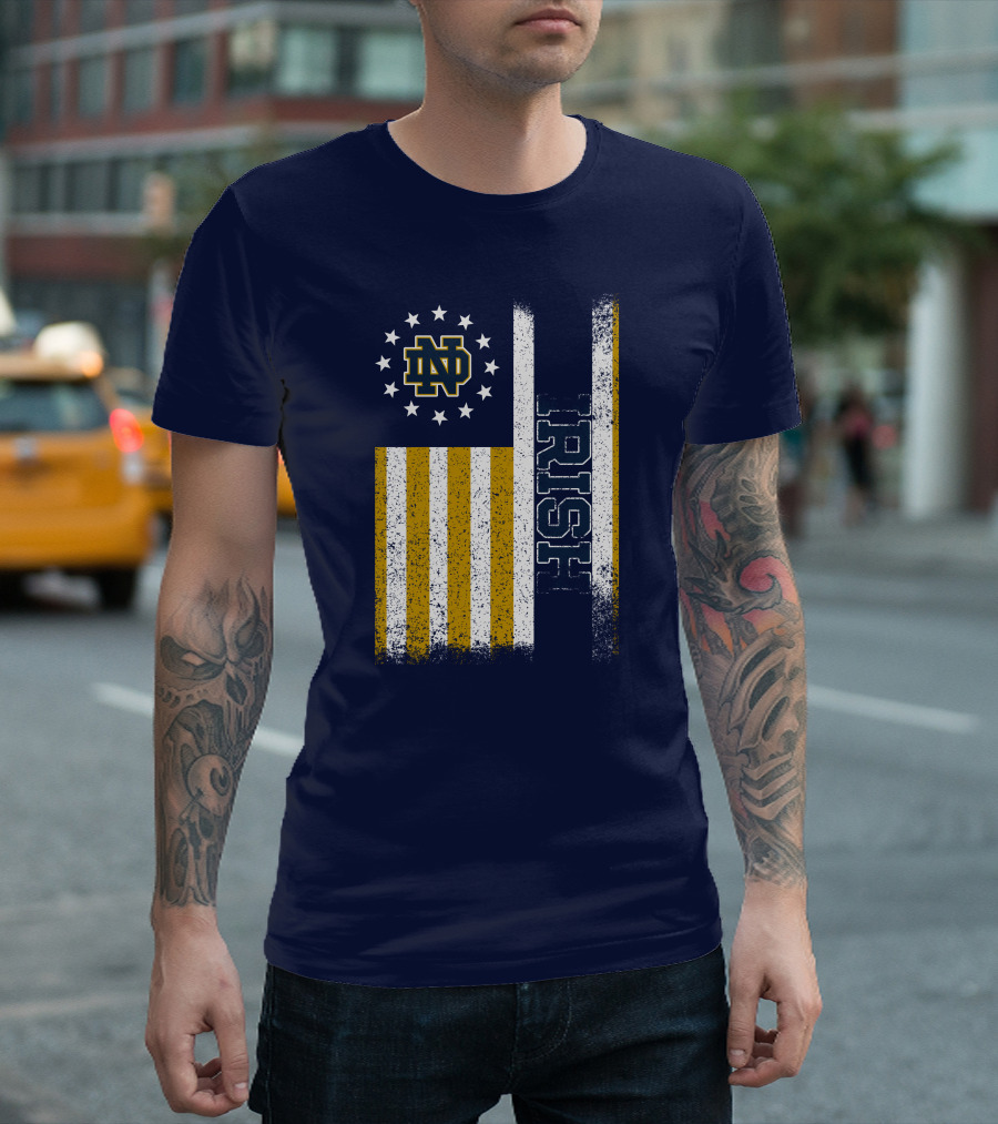 Notre Dame Fighting Irish American Flag Nd T-Shirt