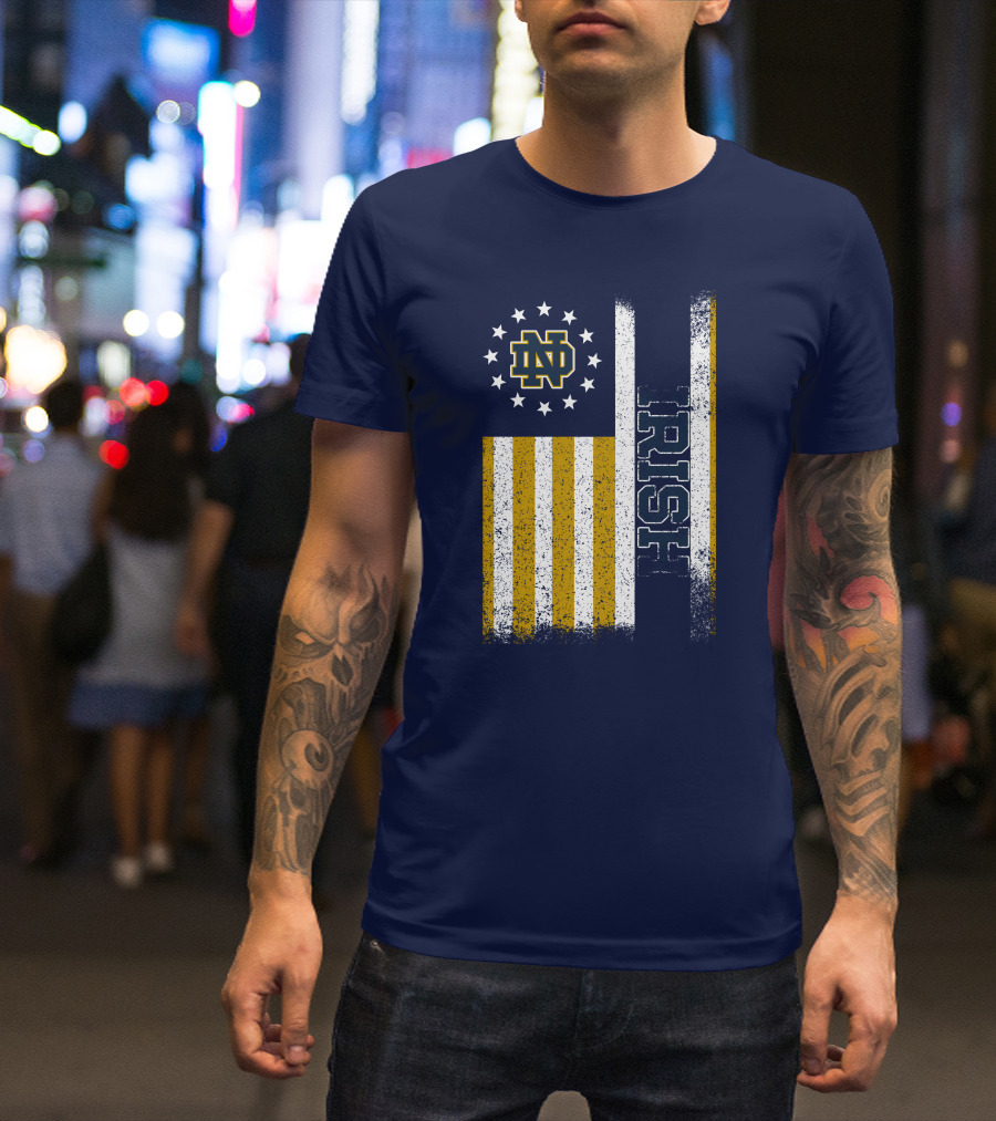 Notre Dame Fighting Irish American Flag Nd T-Shirt