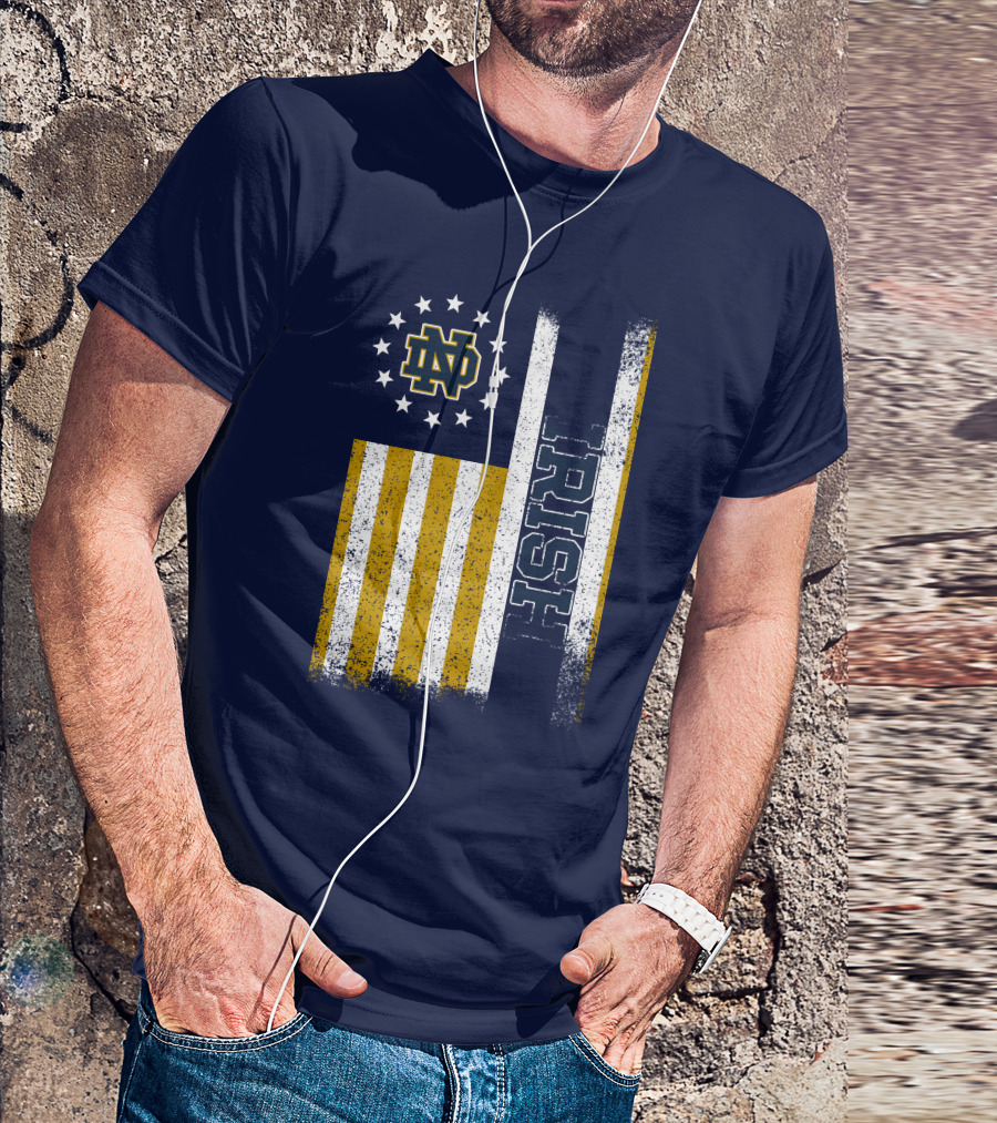 Notre Dame Fighting Irish American Flag Nd T-Shirt