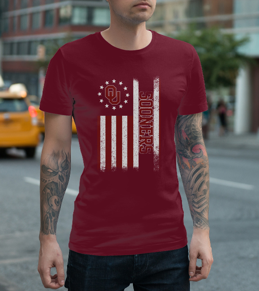 Oklahoma Sooners Ou Stars And Stripes Flag T-Shirt