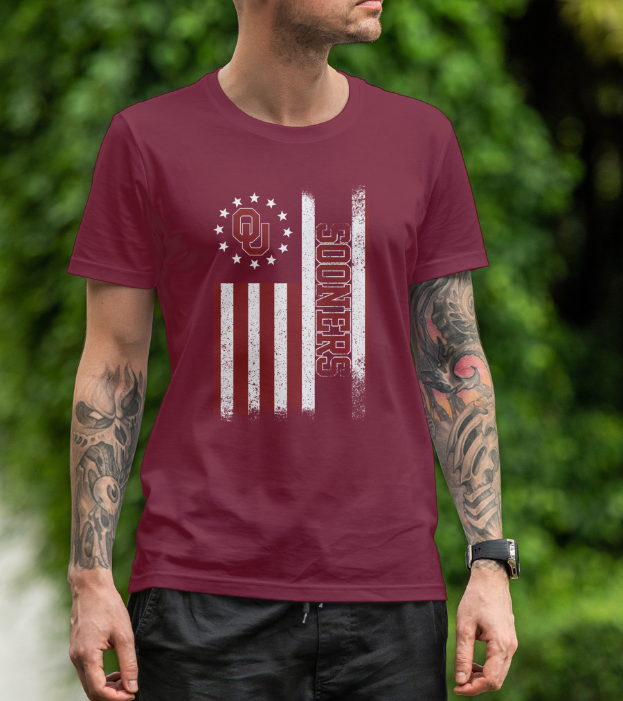 Oklahoma Sooners Ou Stars And Stripes Flag T-Shirt
