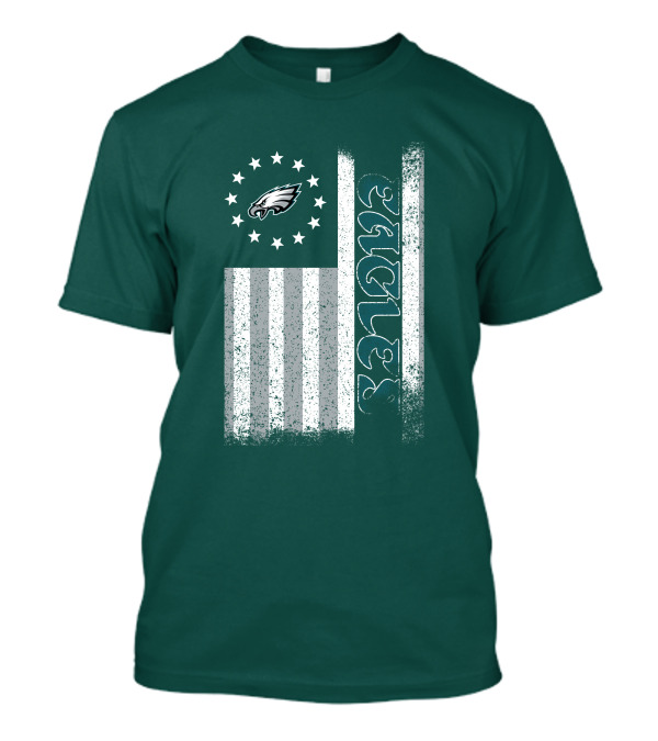 Philadelphia Eagles Stars And Stripes American Flag T-Shirt