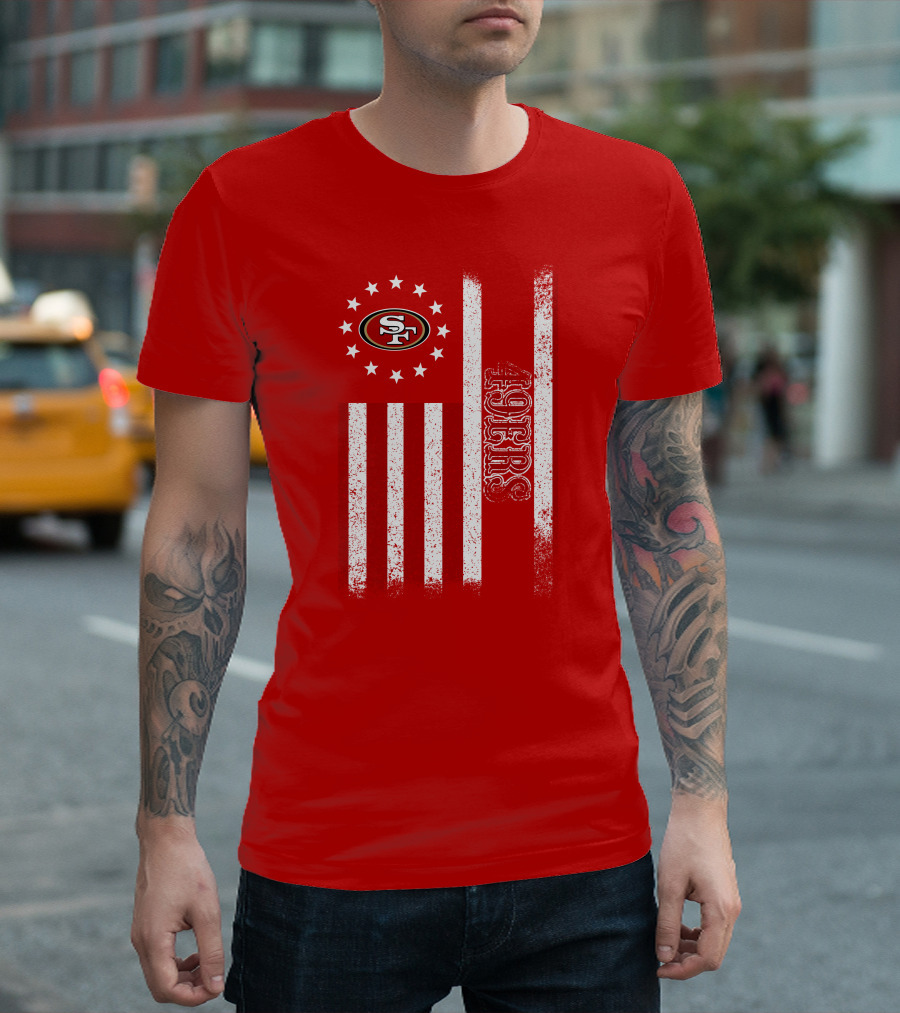 San Francisco 49ers American Flag Sf Logo Stars Stripes T-Shirt