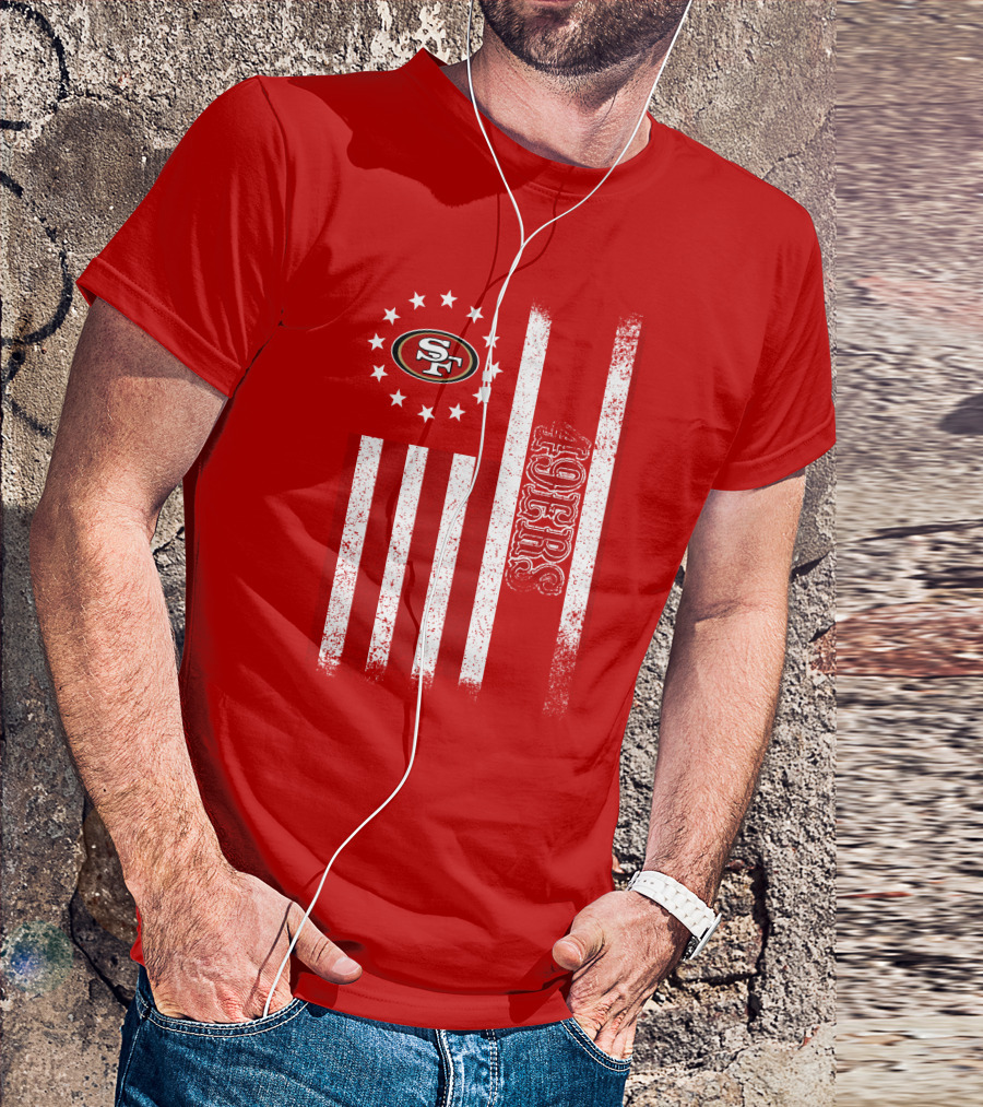 San Francisco 49ers American Flag Sf Logo Stars Stripes T-Shirt