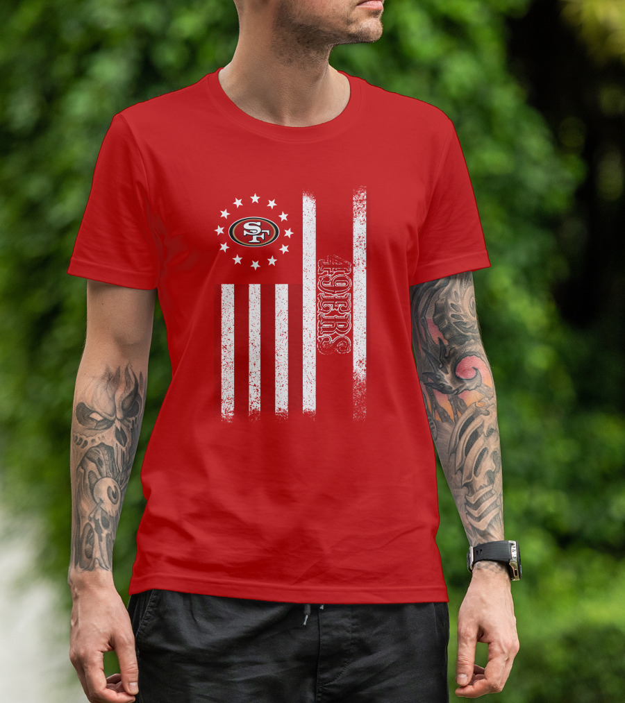 San Francisco 49ers American Flag Sf Logo Stars Stripes T-Shirt