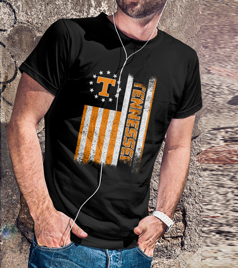 Tennessee Volunteers American Flag Stars And Stripes Vintage Look T-Shirt