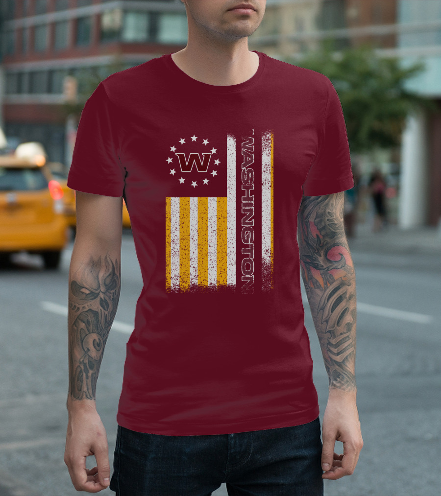 Washington W Stars Stripes American Flag T-Shirt