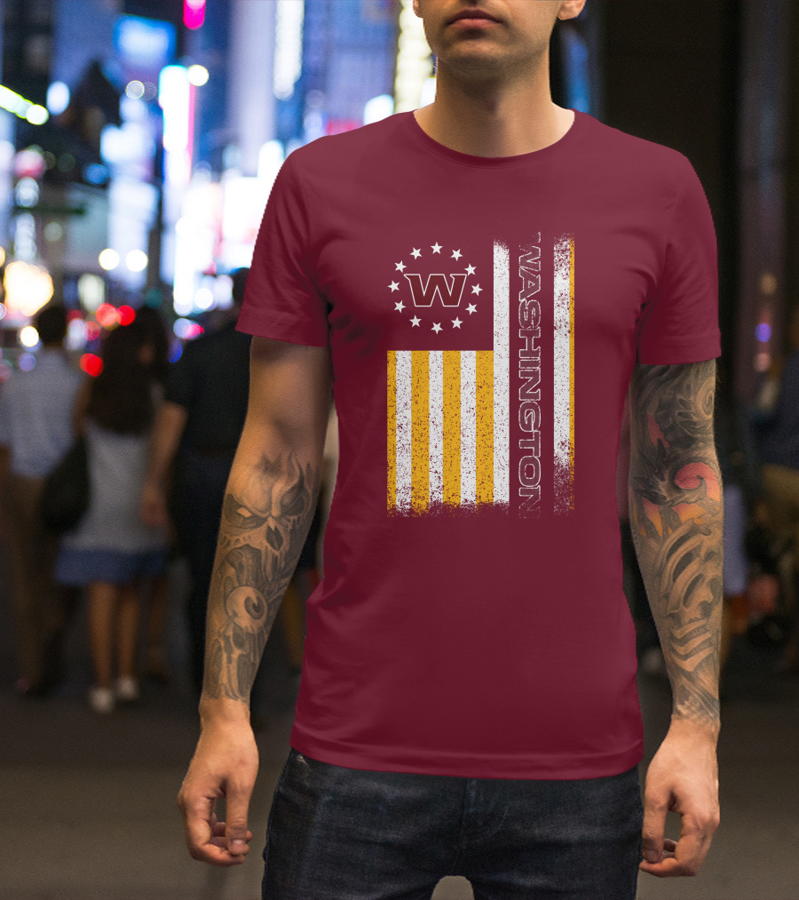 Washington W Stars Stripes American Flag T-Shirt