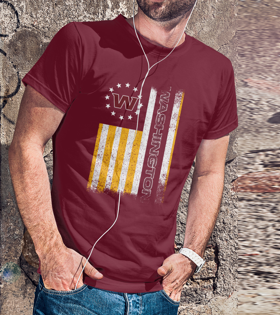 Washington W Stars Stripes American Flag T-Shirt