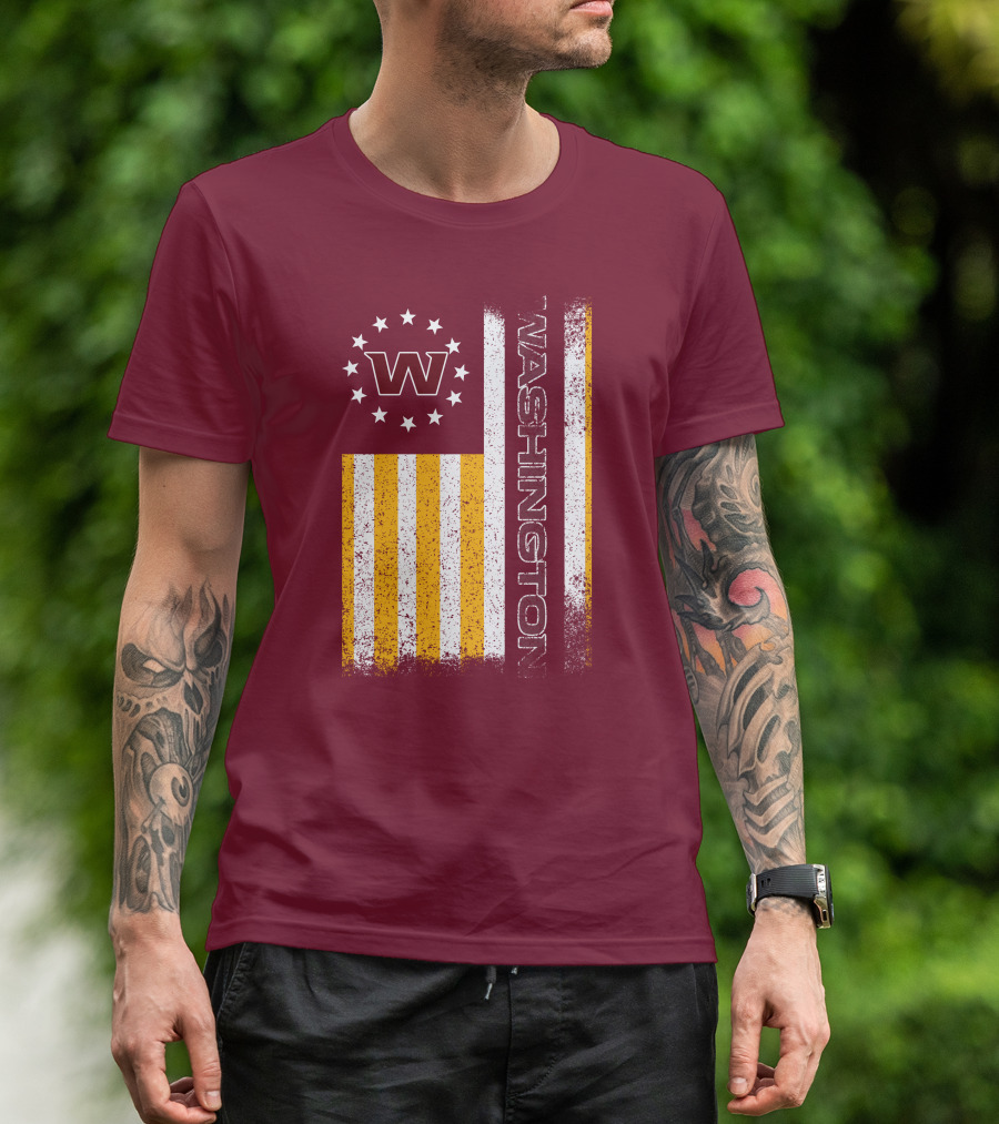Washington W Stars Stripes American Flag T-Shirt