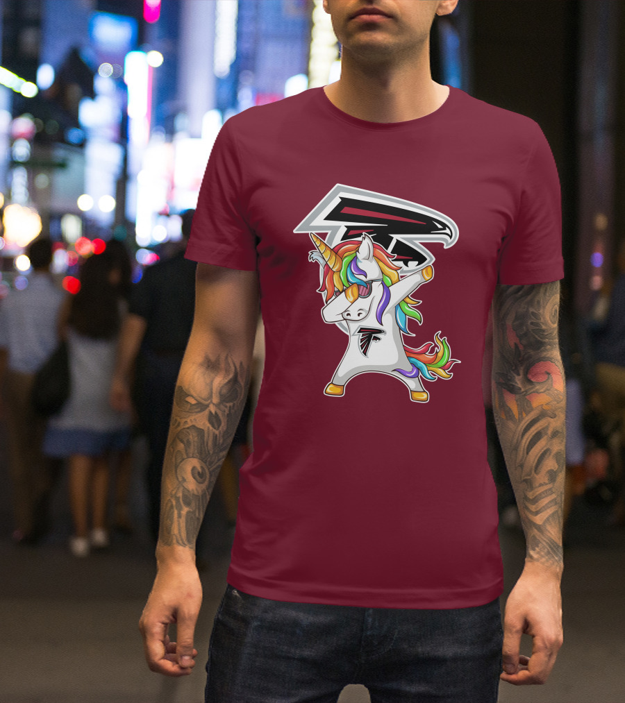 Atlanta Falcons Unicorn Rainbow Dabbing T-Shirt