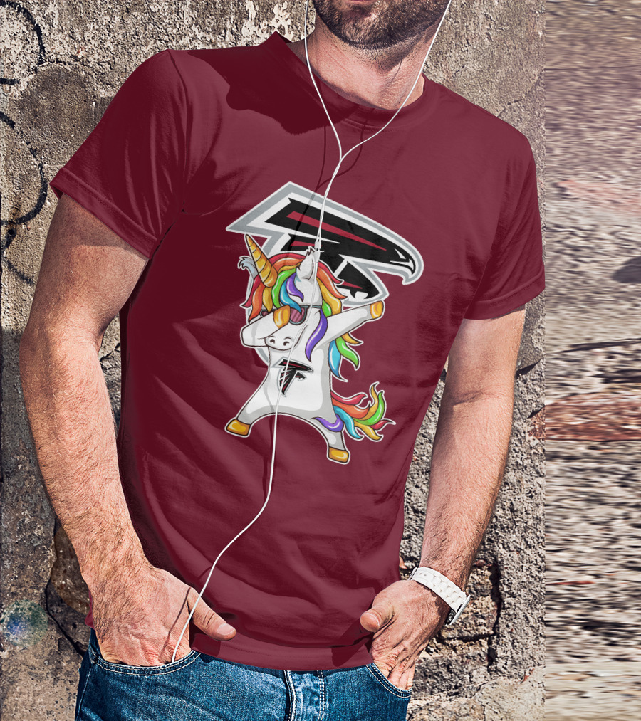 Atlanta Falcons Unicorn Rainbow Dabbing T-Shirt